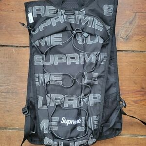 Supreme Black and Gray Logo Backpack